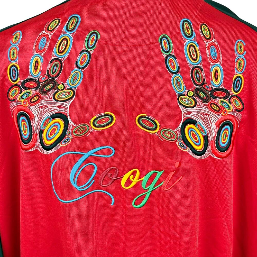 Coogi Jacket Mens XXL Red Zip Lightweight Track Coat Embroidered Streetwear
